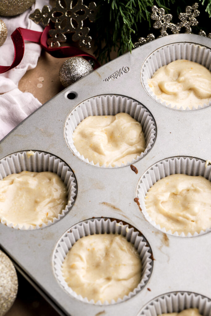 cupcake batter in muffin tin before baking