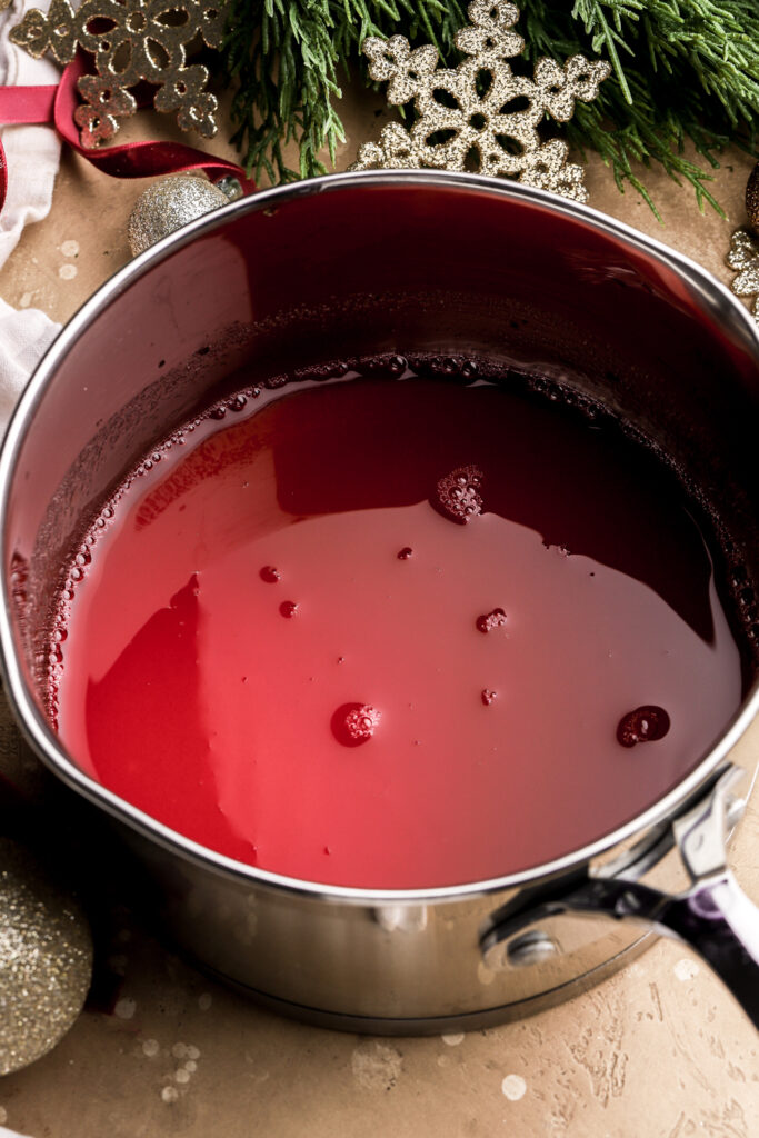 cranberry juice and sugar before it gets reduced