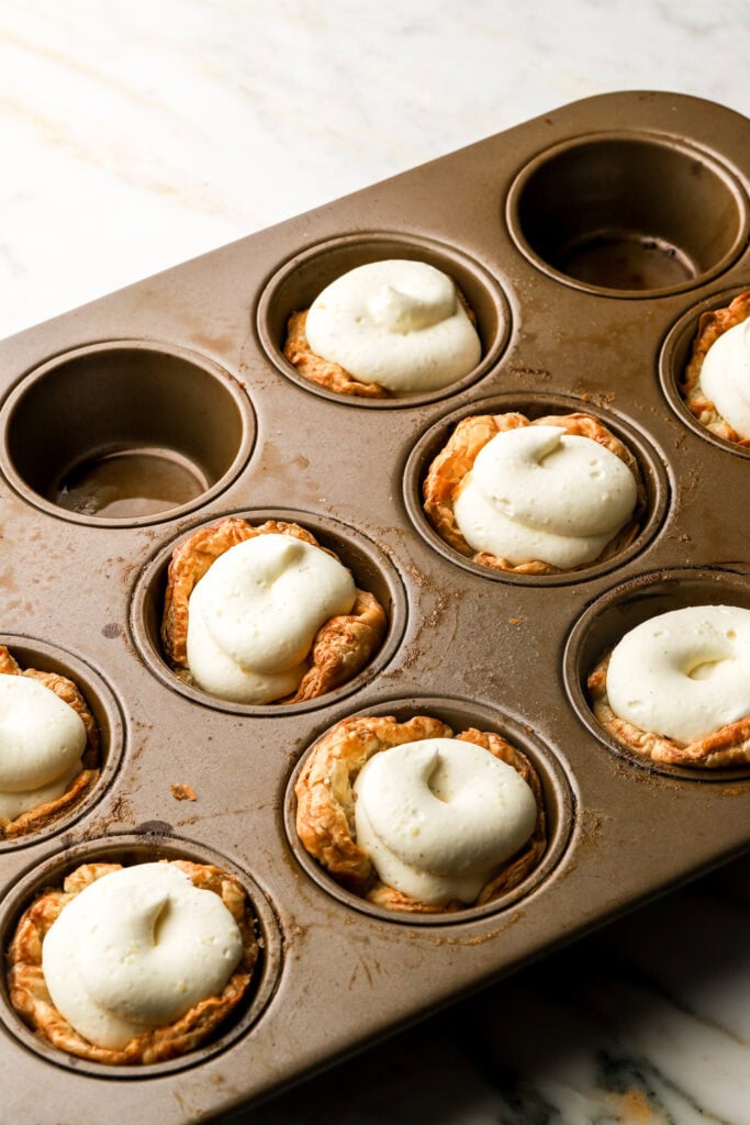 pastry shells filled with bavarian cream