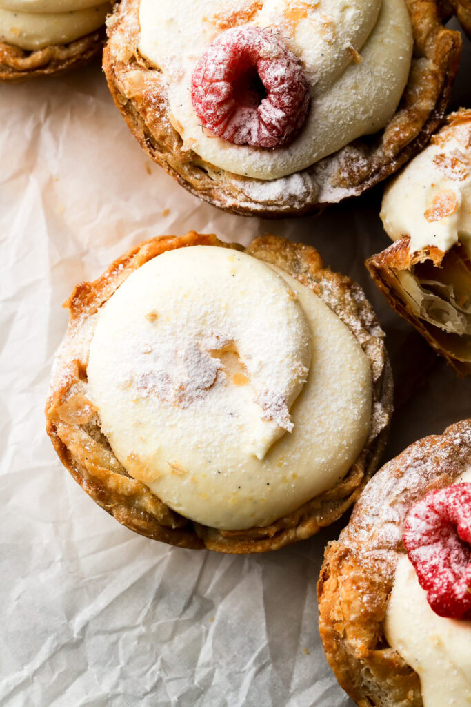puff pastry cream tartlets 