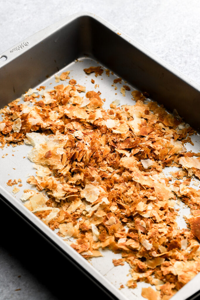 top half of puff pastry crumpled