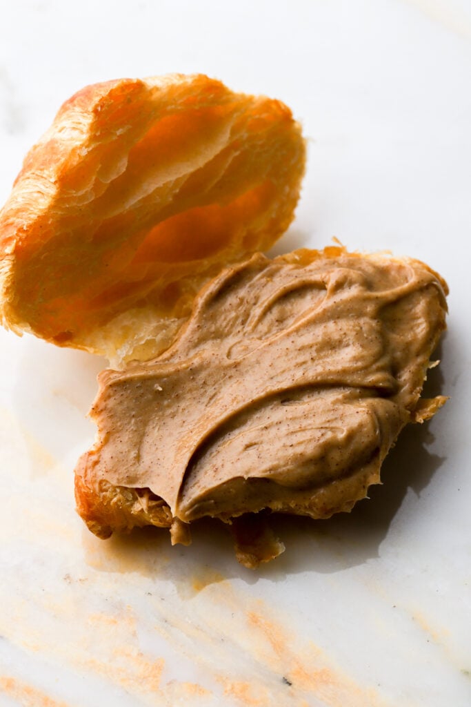 filling spread on the croissant