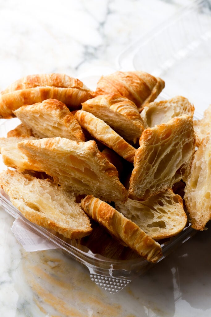 croissants sliced in half