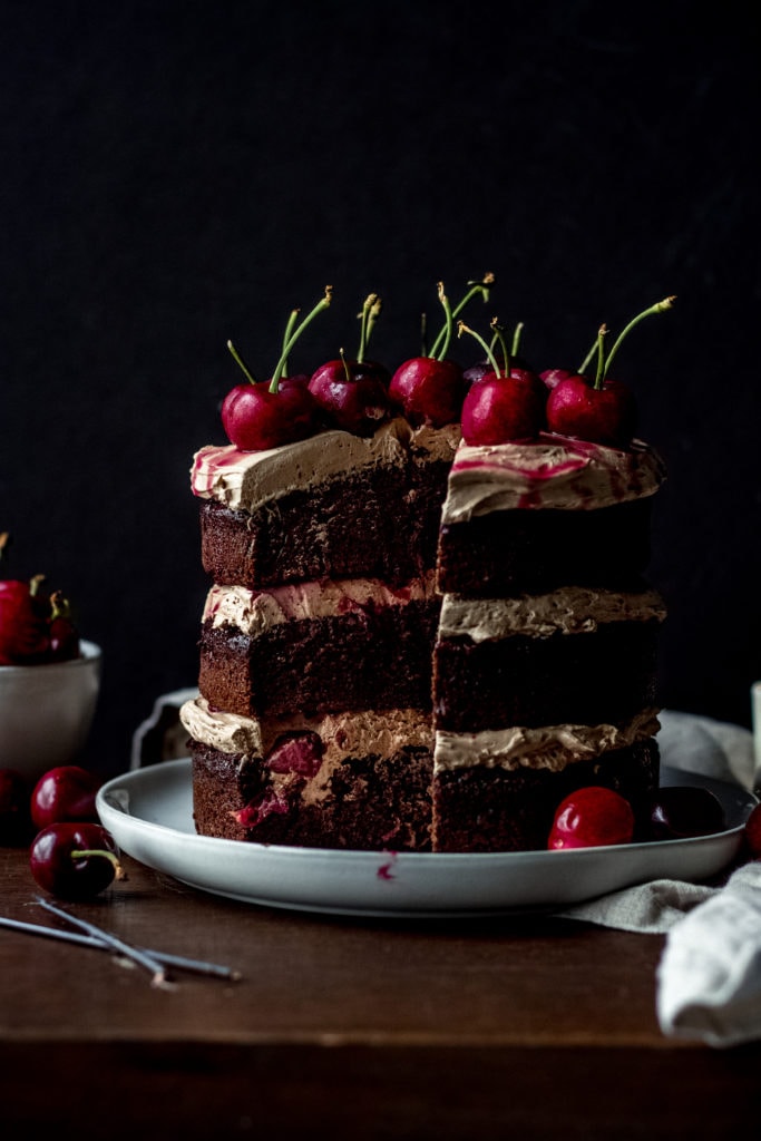 Double chocolate black forest cake