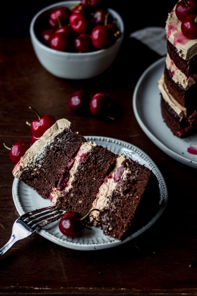 Slice of black forest gateau