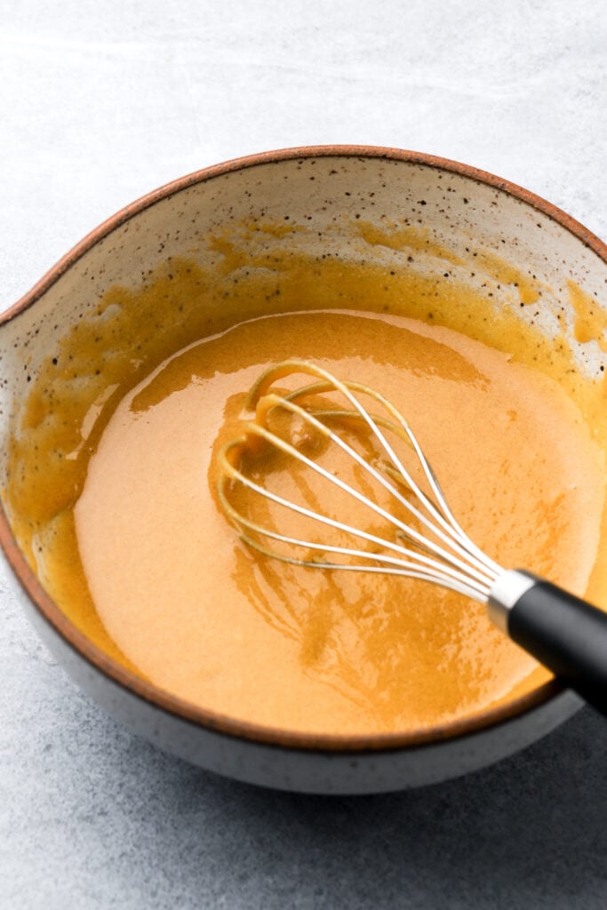butter, sugar and egg yolks whisked together