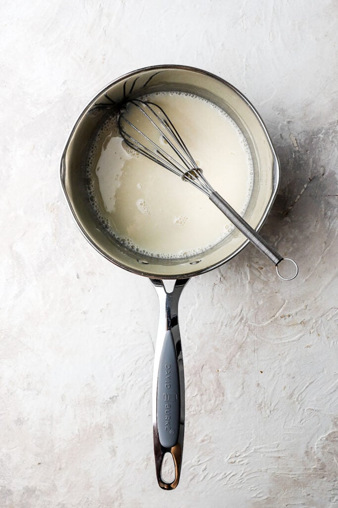 ingredients for frosting in a pot