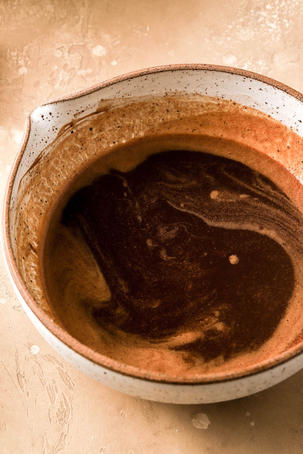 butter melted with chocolate and espresso
