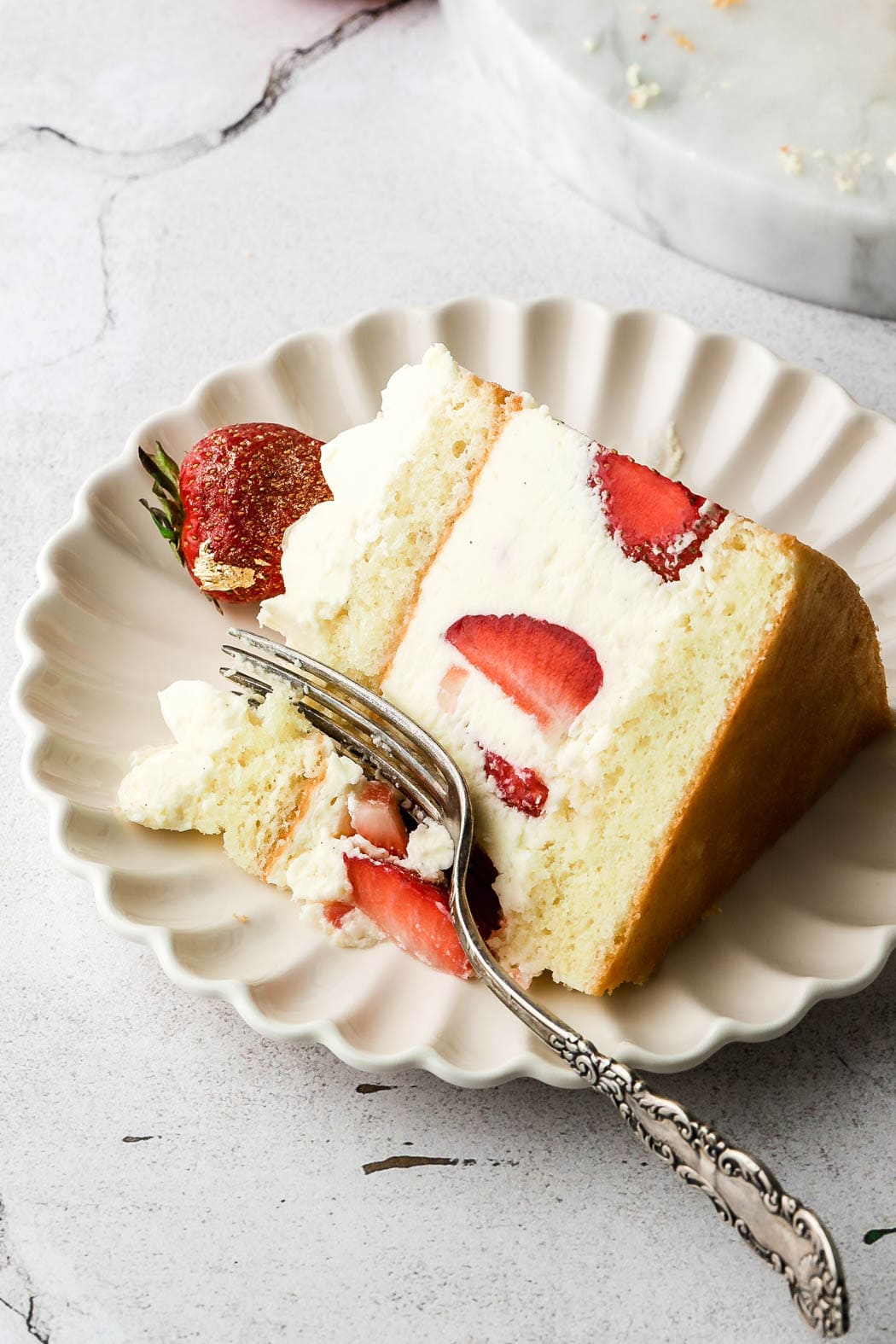 fraisier cake slice
