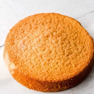 baked genoise, get's sliced in half