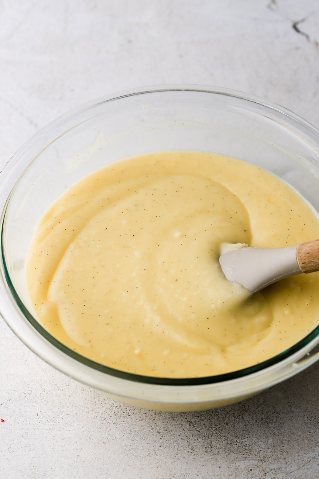 finished pastry cream; thickened but not stiff