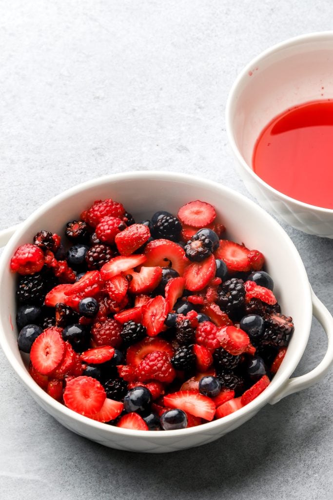 berries macerated and strained