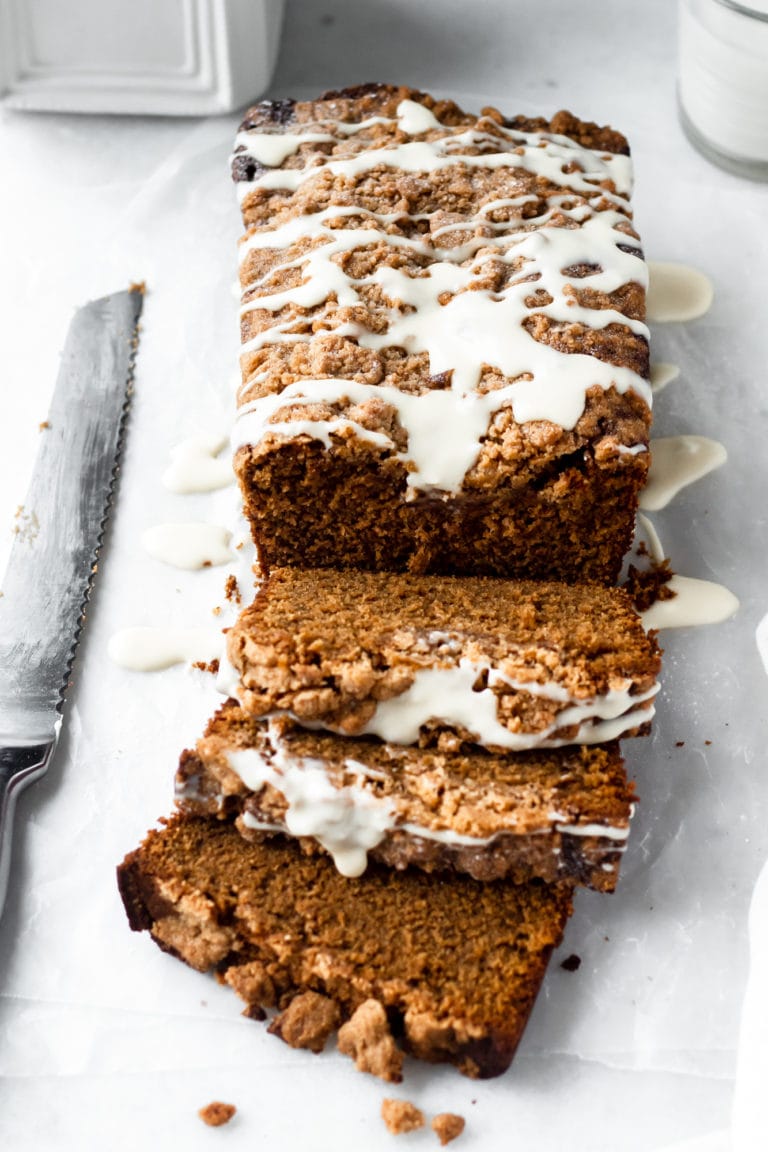 gingerbread loaf with cream cheese glaze