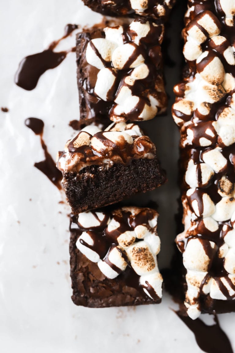 hot chocolate brownie texture close-up
