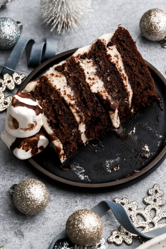 slice of hot chocolate cake