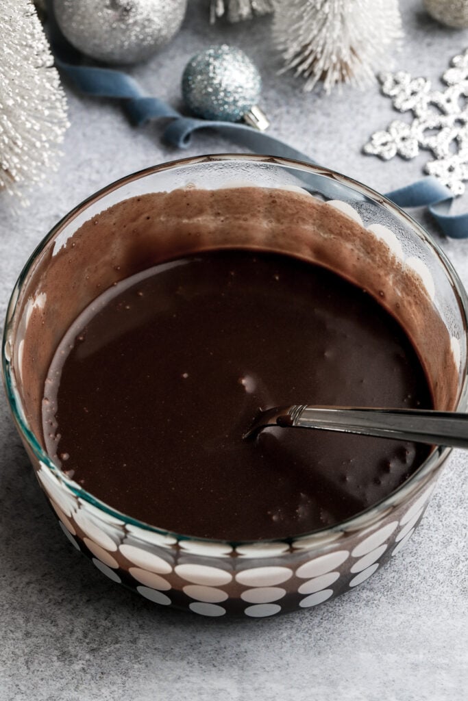 chocolate fudge sauce in a bowl