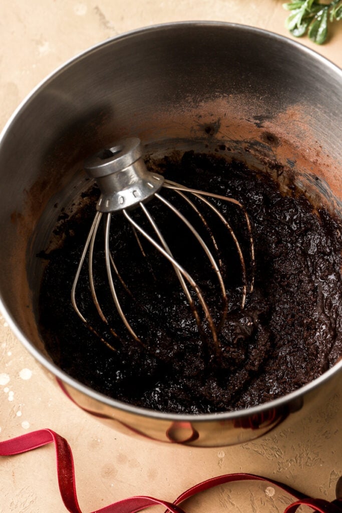 add the oil and eggs