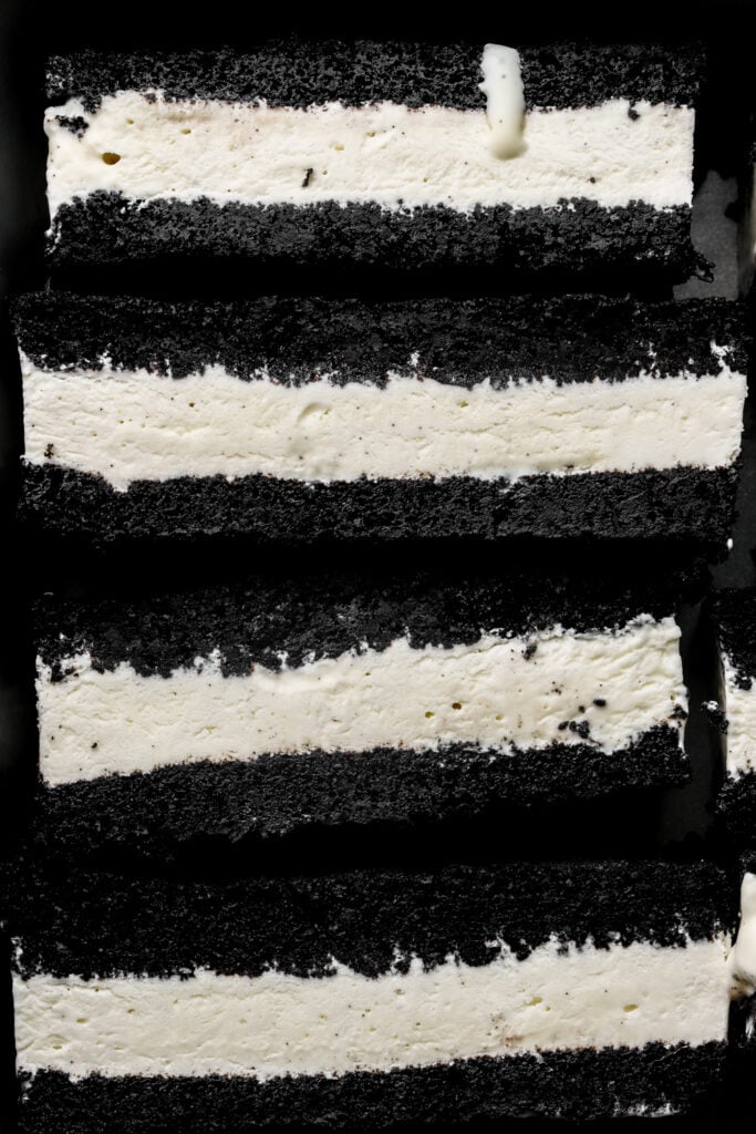 four ice cream sandwiches stacked