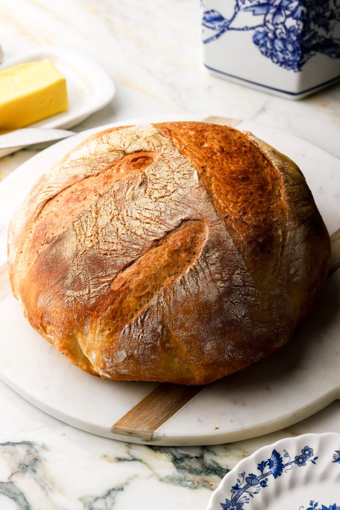Italian bread finished on a marble board
