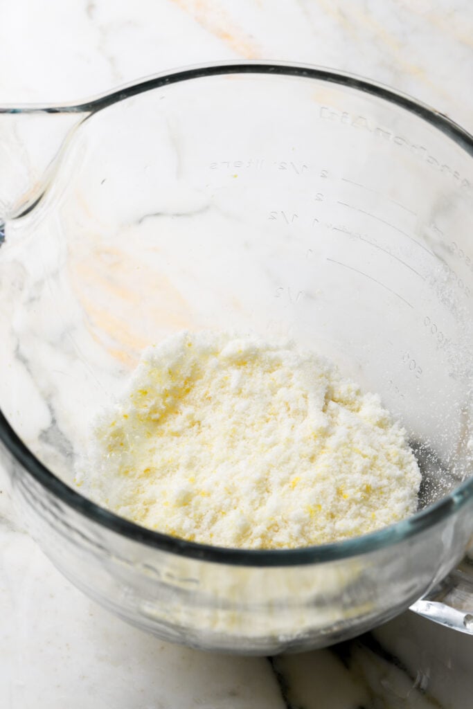 lemon zest rubbed with sugar