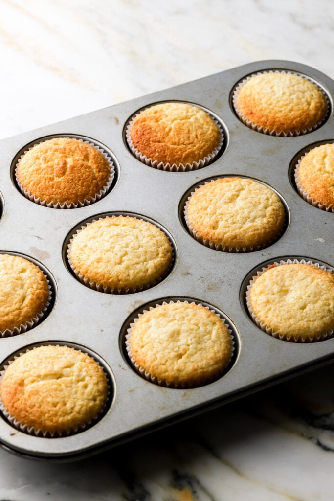 lemon cupcakes finished baking