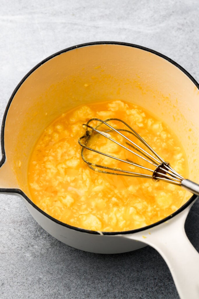 mixture will look split until they the butter is fully melted