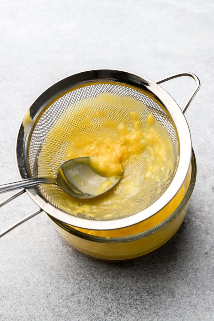 discarded chunks from lemon curd.