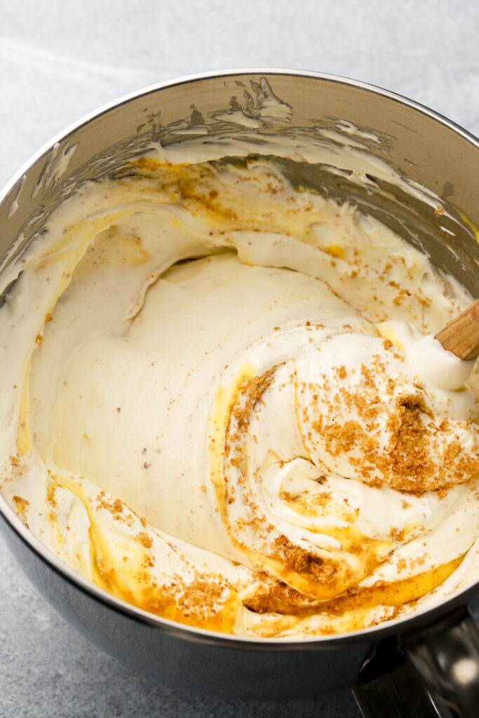 ice cream mixed halfway to allow swirls