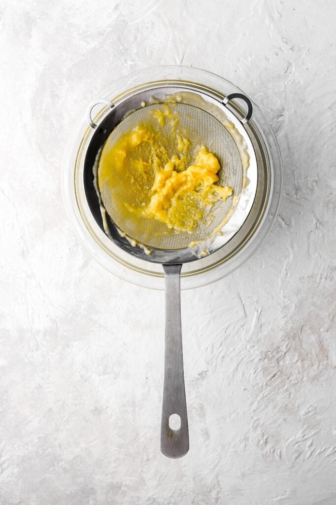 discard remains of lemon curd