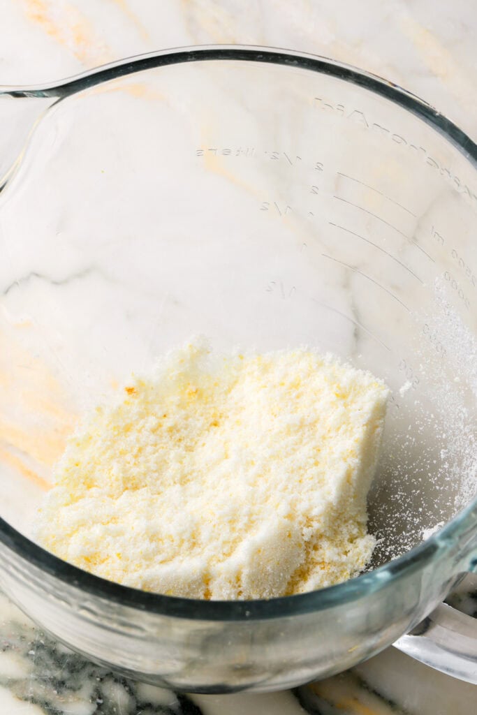 sugar rubbed with the lemon zest