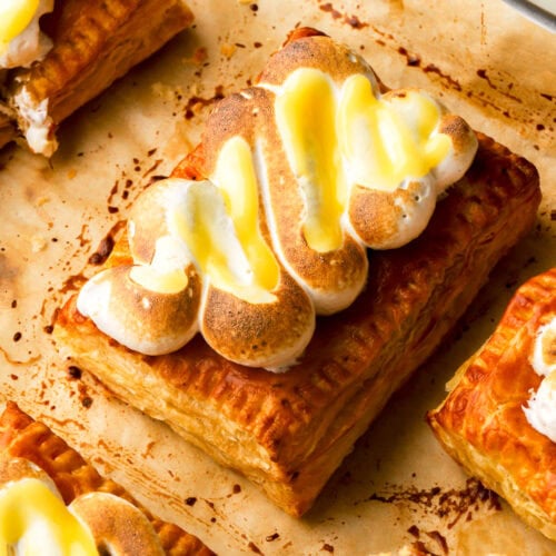 lemon meringue toaster strudel topped with toasted meringue