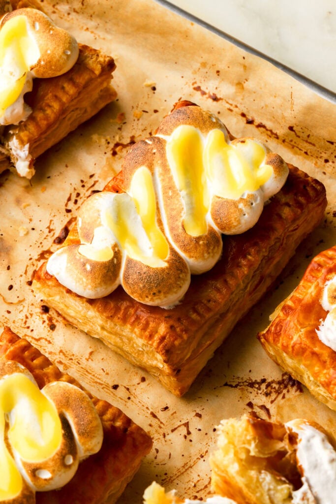 lemon meringue toaster strudel topped with toasted meringue