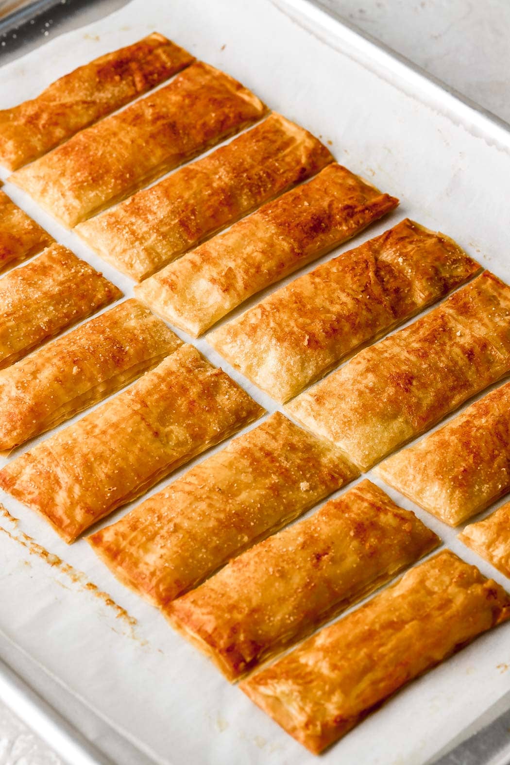 phyllo dough layers baked