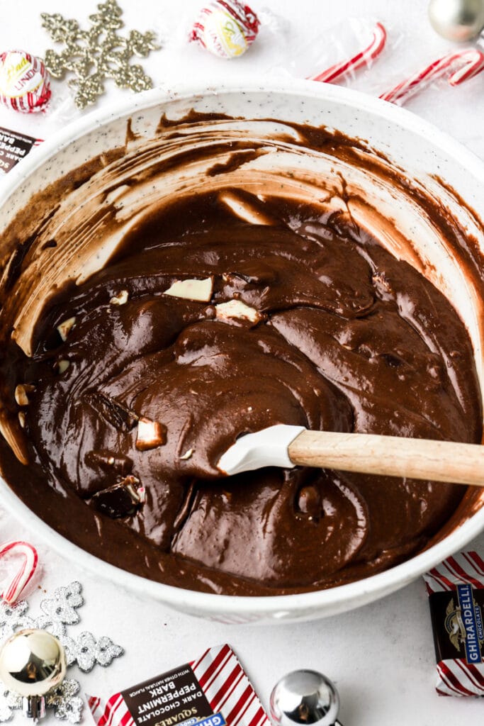 fold in the chopped chocolates