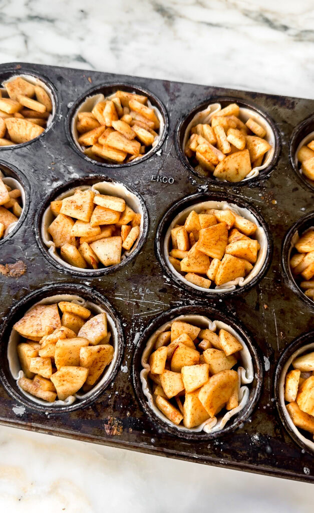 pie dough filled with apples