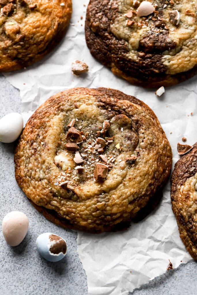 Mini egg chocolate chip cookies
