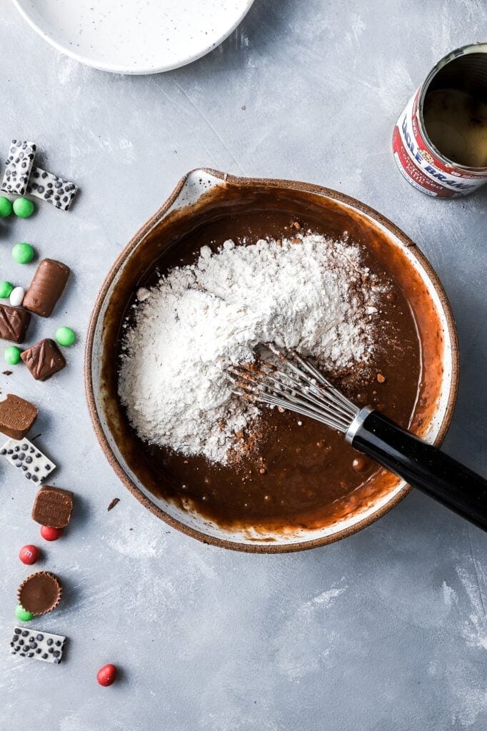 adding dry ingredients