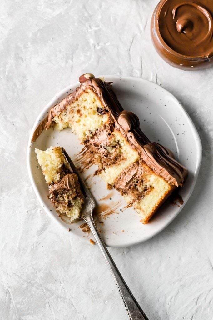 nutella cake slice