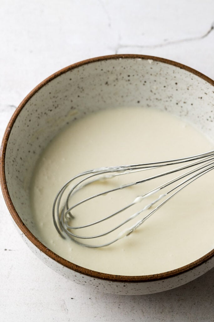 mix in the milk