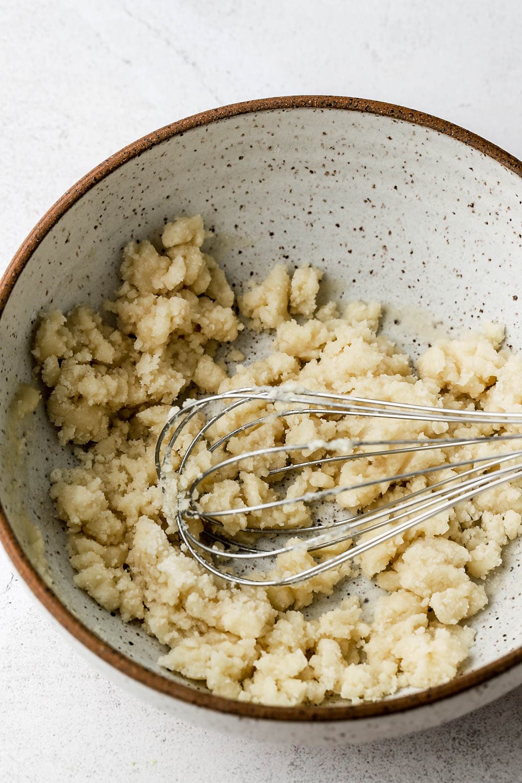 dry ingredients, sugar and butter mixed