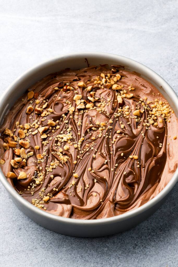 finished nutella ice cream in a pan
