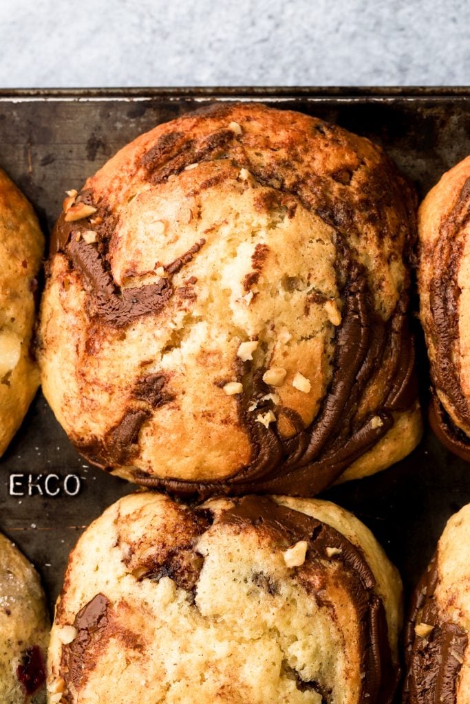 up close nutella muffin