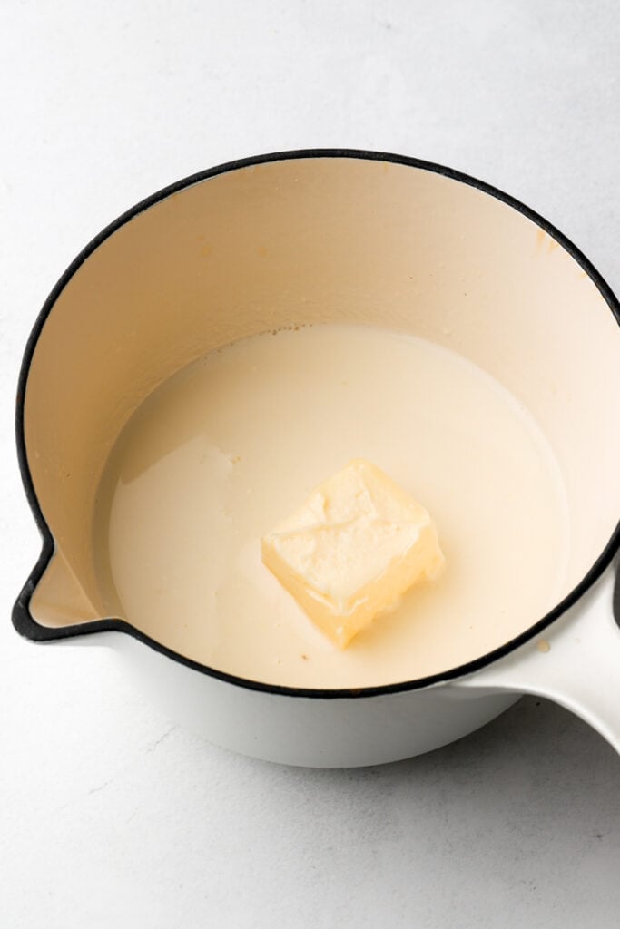 butter and milk in a pot