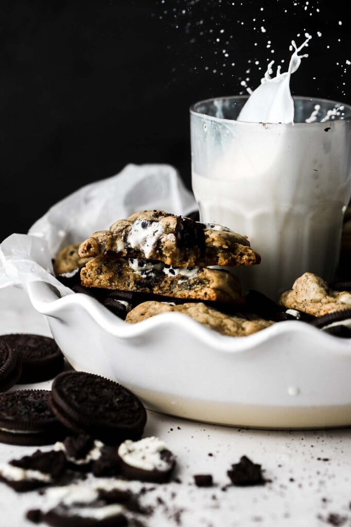 cookies with splashing milk