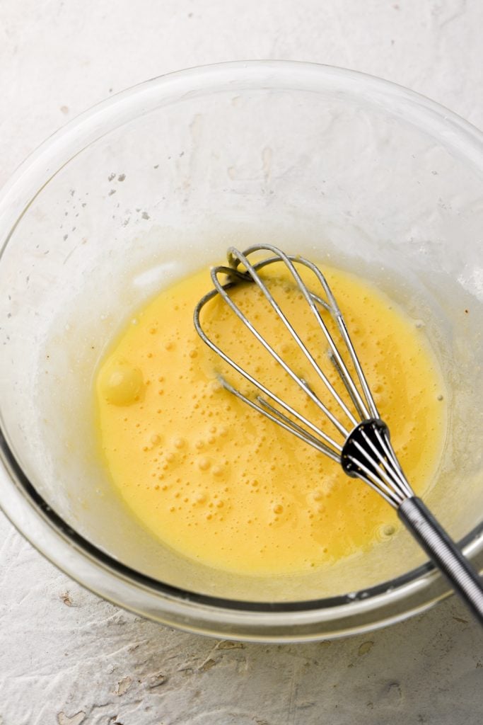 whole egg mixed with sugar and cornstarch