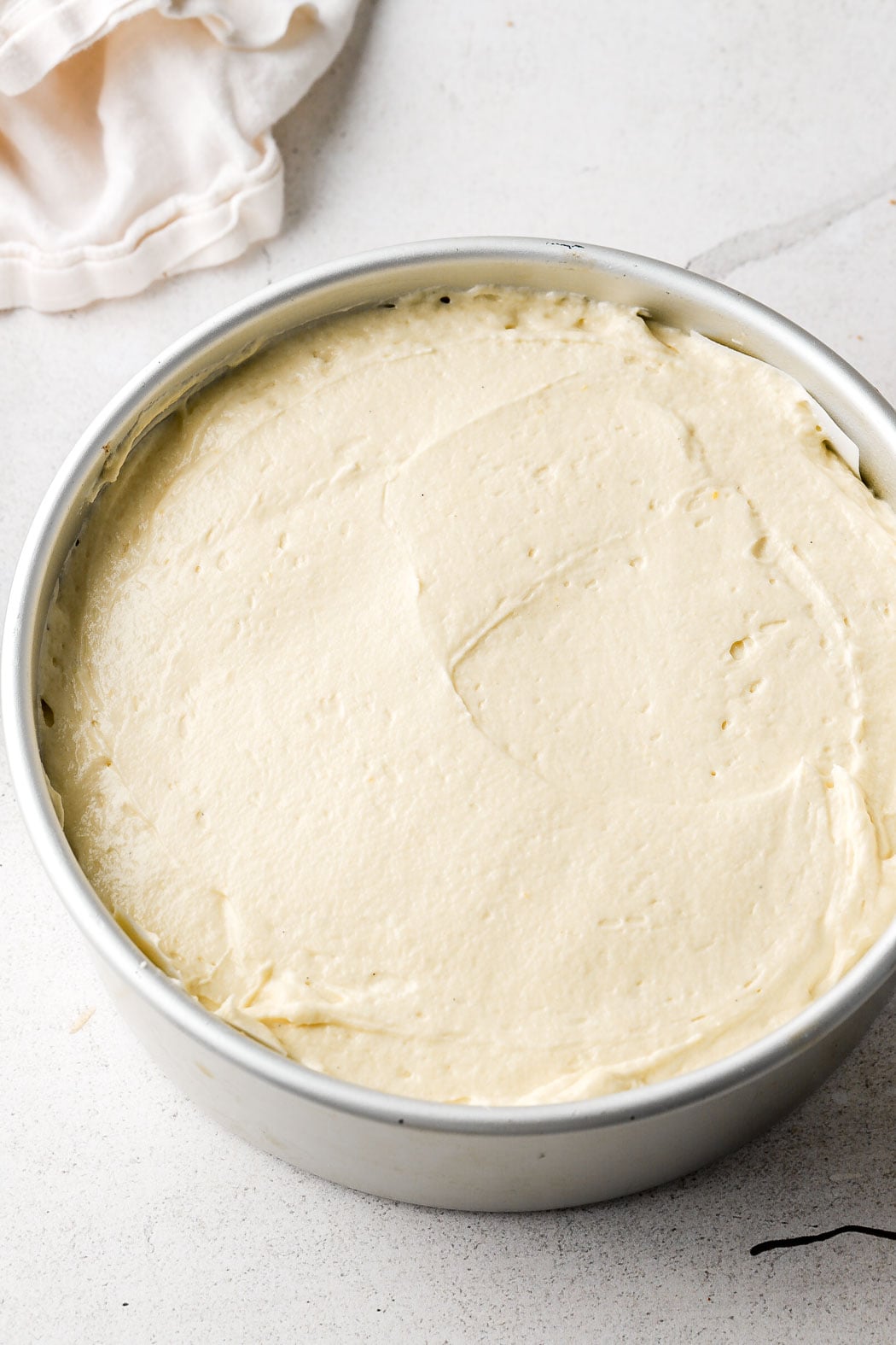 top with the other half of the pound cake batter