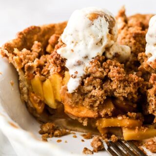 peach mango pie with ice cream