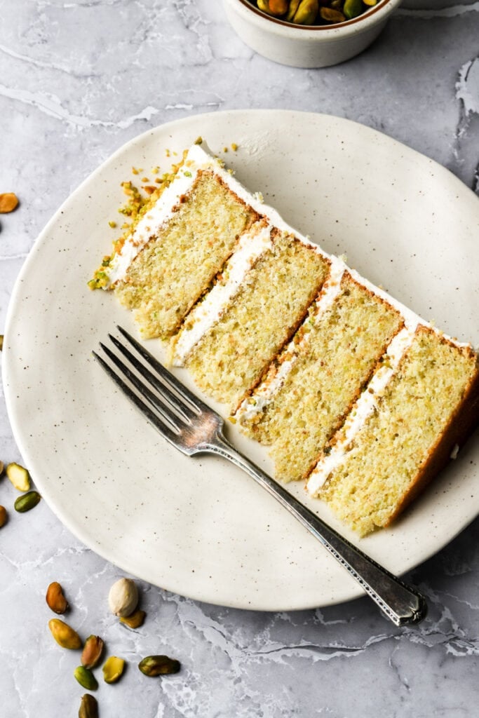 slice of cake on a plate