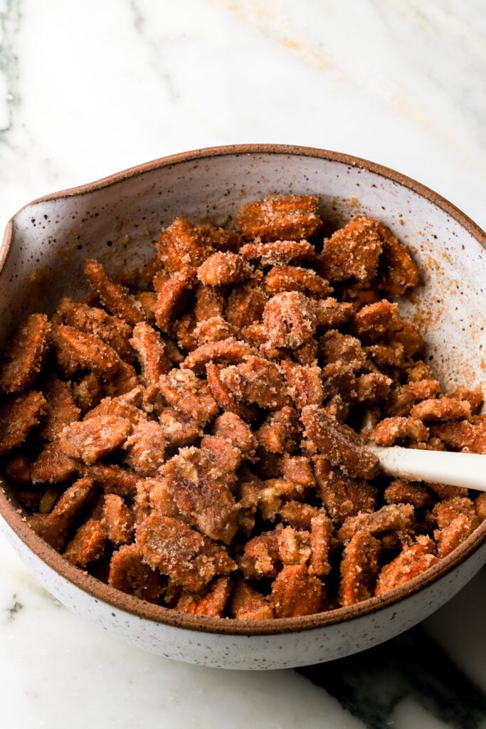 cinnamon & sugar added to pecans