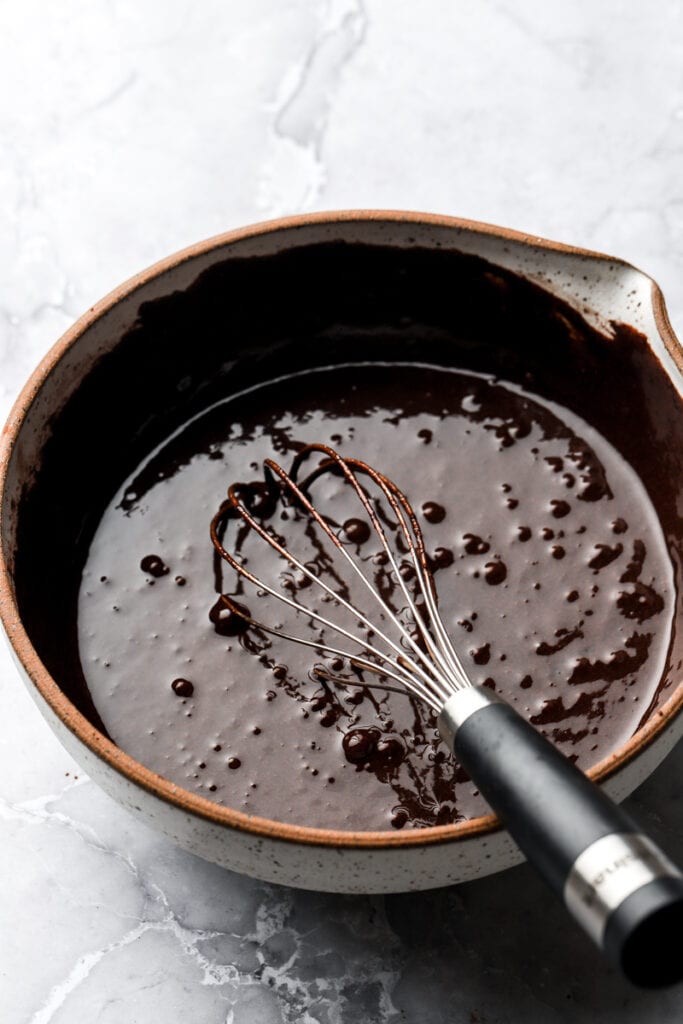 whisked ingredients for the custard